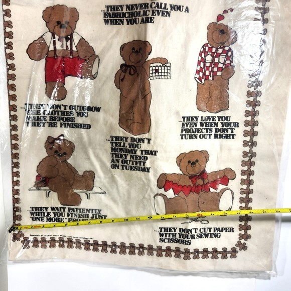 Vintage Daisy Kingdom  Fabric Panel Teddy Bears #234 Silk Screen Sew Quilt - Picture 9 of 9